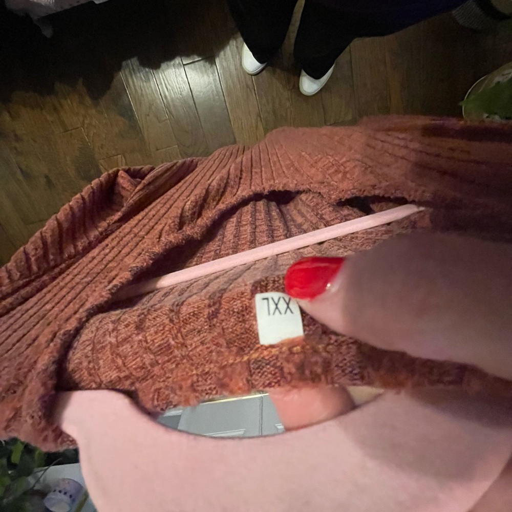 Rust Ribbed Sweater XXL - Picture 4 of 5